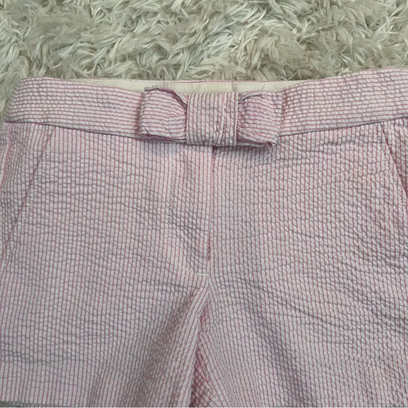 Crewcuts J.Crew Pink and White Bow Striped Shorts Size 7 - Picture 5 of 8